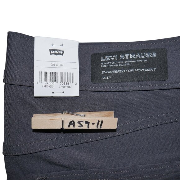 Levi's 511 Slim Fit Tech Pants Men's Size 34x34 Performance Stretch Gray NWT - Picture 11 of 13